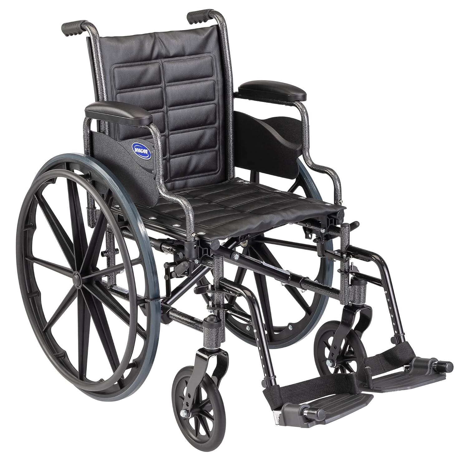 Invacare Tracer (EX2) Standard Folding Wheelchair for Adults (16" Seat) with Footrests and Desk Arms