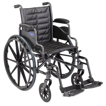 Invacare Tracer (EX2) Standard Folding Wheelchair for Adults (16" Seat) with Footrests and Desk Arms