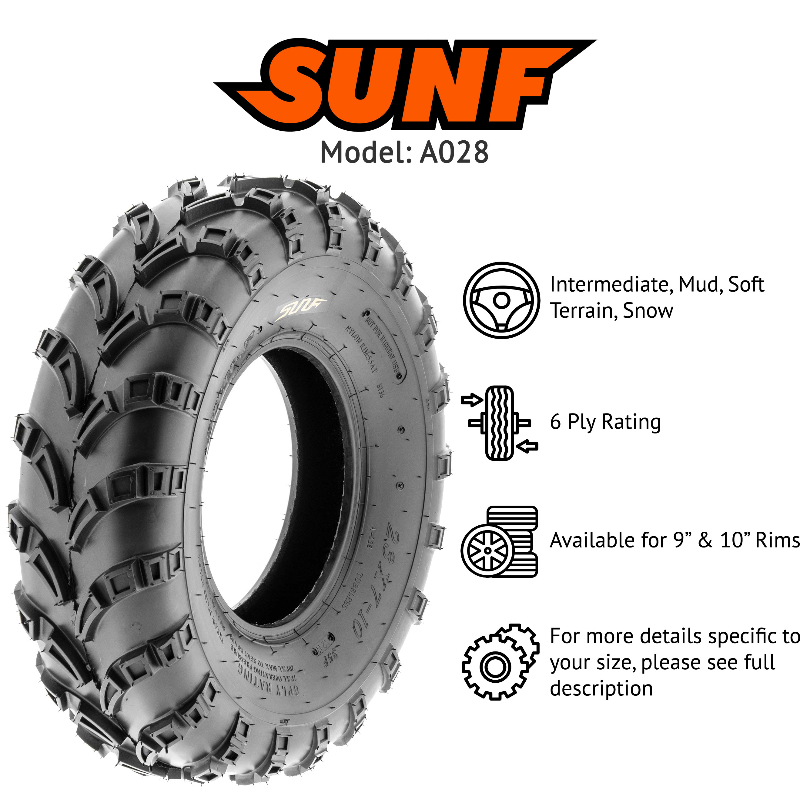 LoadMaxx Reptilian ATV Tire 21x7.00-10 – 4 Ply All Season – 21x7x10