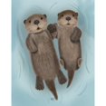 thumbnail image 3 of Fab Funky 15x18 Black Modern Framed Museum Art Print Titled - Otters Holding Hands, 3 of 5