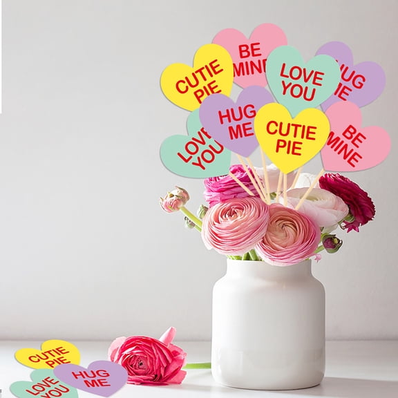 Eolstice 8PC Valentine's Day Decorative Vase Plugin, Valentine's Day Plugin Originality Decoration, Vase Plugin Set for Tabletop Decor, for Home Accents, Party Centerpieces, Gift