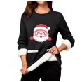 thumbnail image 5 of WEAIXIMIUNG Chandails en Molleton pour Femmes Sans Capuche Manches Longues Col Rond Poche Rembourré Pull Chaud, 5 of 5