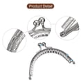 thumbnail image 5 of 3.35" 10Pcs Kiss Lock Clasp Frame Arch Embossed Clutch Frame for Coin Purse Bag Making DIY Craft, Silver, 5 of 6