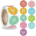 thumbnail image 1 of Thank You Stickers Roll 1" Flower Wreath 9 Beautiful Styles 500 Units in One Roll for Gift Décor Sealing, 1 of 5