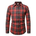 thumbnail image 4 of Awdenio Mens Shirts Long Sleeve Plaid Checkered Long Sleeve Collared Button Down Casual Shirts, 4 of 9
