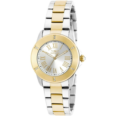 Invicta Womens 'Angel' 19256 Two-Tone Stainless Steel Crystal Bracelet Watch