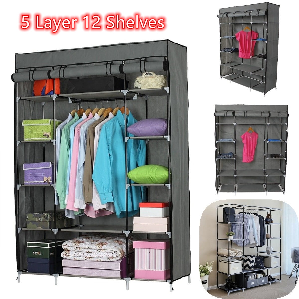 Wardrobe Closet Organizer Smart Sturdy Strong Clothes Storage Rack by –  Eyely
