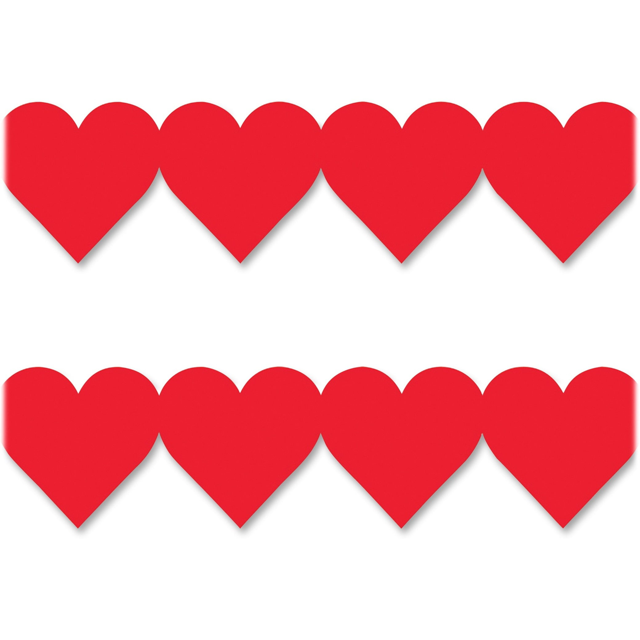 Hygloss, HYX33625, Red Heart Globe Design Border Strips, 12 / Pack, Red