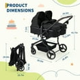 thumbnail image 2 of Roromall Side by Side Double Stroller for Twins, Adjustable Compact Folding Baby Travel Stroller with High Landscape Seat, Lightweight Canopy & Recline for Infant and Toddler, 2 of 7