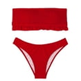 thumbnail image 2 of xiaxaixu Women Swimsuit Ruffle Patchwork Flouncing Push Up Bikini Briefs, 2 of 6
