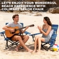 thumbnail image 5 of Coliware Folding Backpack Beach Chair, Coastal Stripe Compact Lightweight Camping Chair with Carry Bag Cup Holder, Outdoor Reclining Low-Profile Travel Chair for Adults, Heavy-Duty, 5 of 10