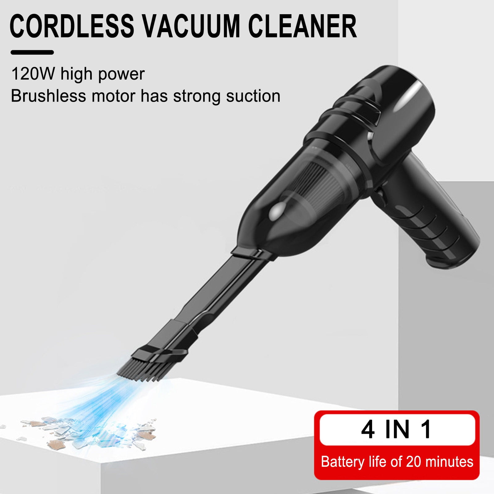 UP TO 50% OFF! YZEGDCH Cordless Vacuum Cleaner for Home Ultra-Lightweight|Powerful Suction|Bagless|Washable Filter Vacuum Cordless for Pet Hair/Carpet/Floors