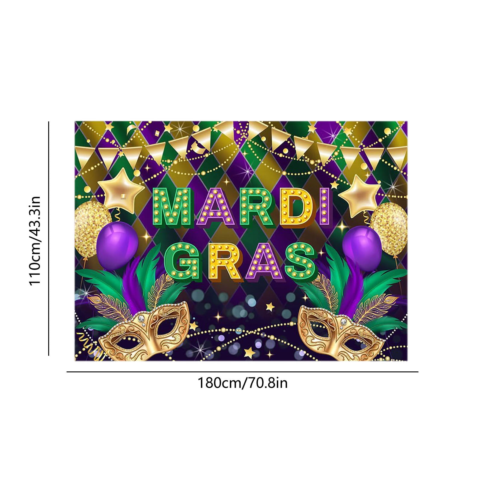 Mardi Gras Flagge – Buntes Karnevals-Banner 90x150 Cm, Wetterfest & Lebendig, Für Party & Deko