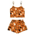 thumbnail image 6 of TTUHYWXI Halloween Pajamas for Women Pumpkin Print Cami Top and Shorts Goth Pj Set Sexy 2 Piece Pajama Set Sleep Set Sleepwear (Orange, XXL), 6 of 8