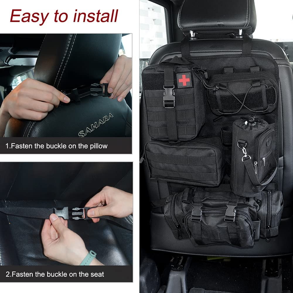 Universal Car Seat Back Multi Pocket Storage Bag Organizer Tactical Molle Pouch