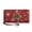 Bow and Floral Design, variant on Candy Cane Pine Cone Pattern Ladies Wallet with Metal Zipper Large Capacity Long Purse for Travel, PU Leather Long Wallet for Shopping