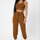 thumbnail image 4 of Chaleco Camisola de mujer + Pantalones deportivos Sin mangas Casual Simple Summer Outfits (Café L) Ygjytge Café T L para Mujer, 4 of 6