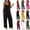 Black, variant on POIUYTR Women Summer Jumpsuits Casual Loose Spaghetti Strap Wide Leg Sleeveless One-piece Pants Trendy Soft Solid Color Rompers