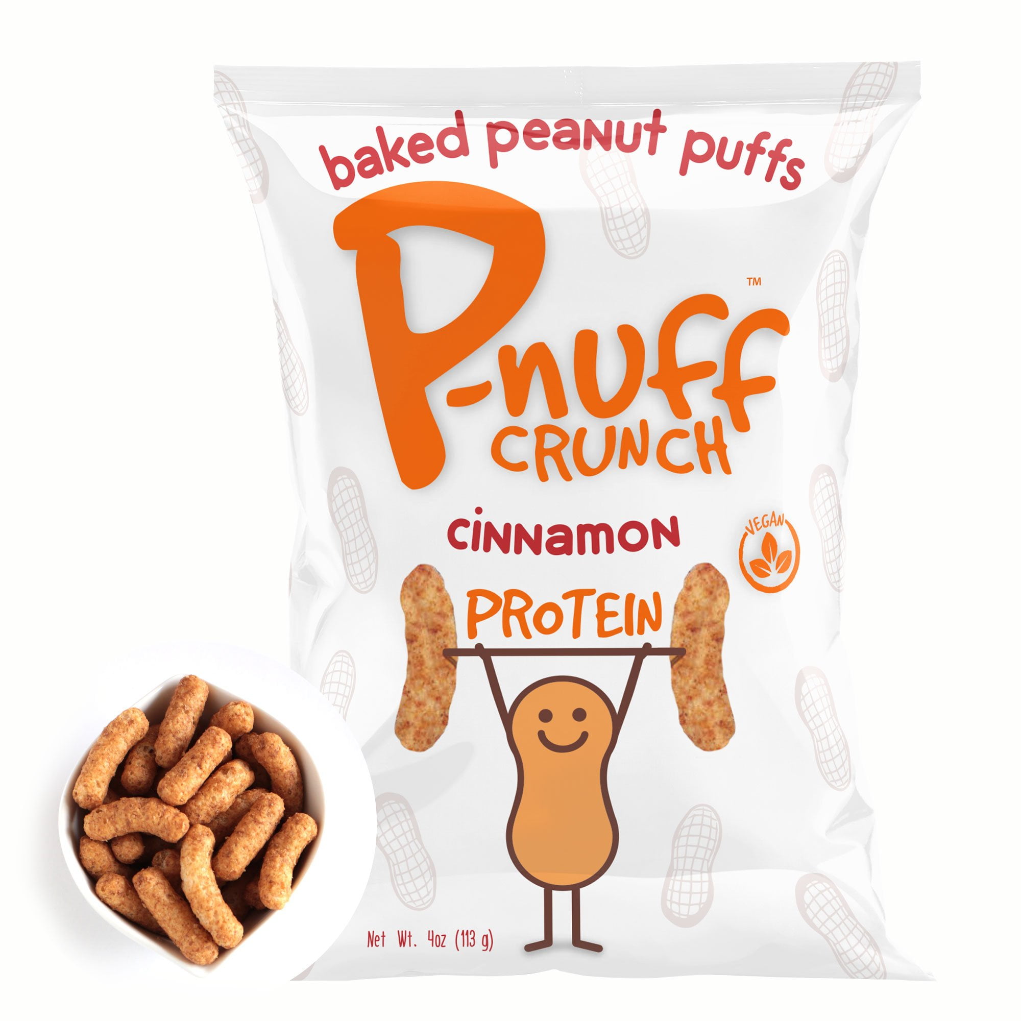 Pnuff Crunch Baked Peanut Puffs Roasted Peanut & Cinnamon Flavor