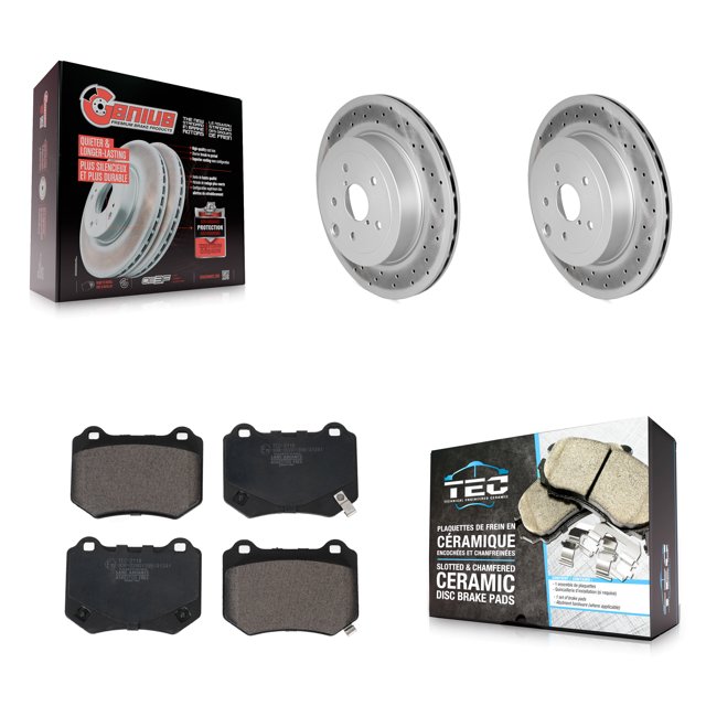 Transit Auto Rear Coated Disc Brake Rotors and Ceramic Pads Kit for Car 2018-2021 Subaru WRX STI KGT-103069