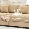 thumbnail image 5 of 170" Oversized Cloud Modular Sectional Couch| Corduroy L Shaped Sofa|Extra-Thick Armrests|12 Throw Pillows|Good Resilience Cushion|Ergonomic Design|Easy Assembly|for Living Room,Office -Camel, 5 of 9