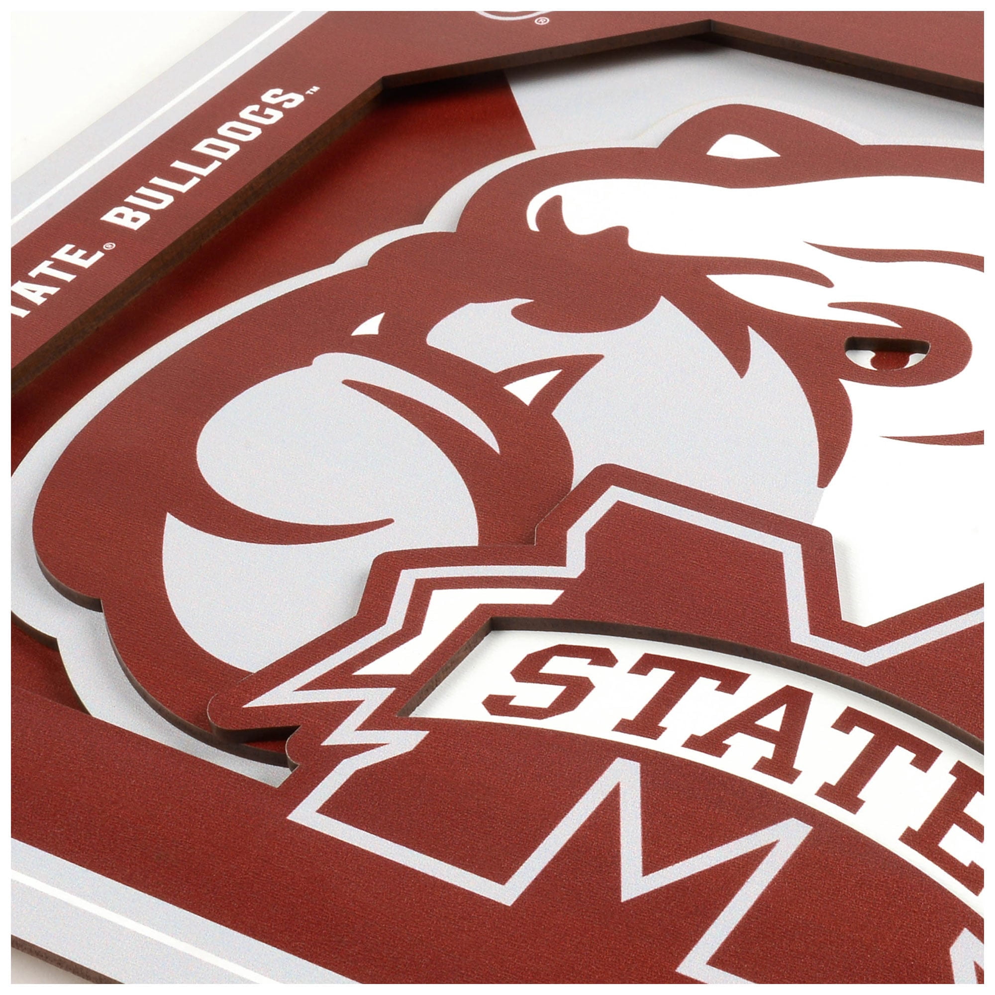 Mississippi State Bulldogs 12'' x 12'' 3D Logo Wall Art