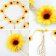 thumbnail image 3 of Diadema Hippie de flores, corona Floral, accesorios para el cabello de girasol de verano para disfraces bohemios de los años 70 (blanco + amarillo), 2 uds., 3 of 5