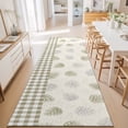 thumbnail image 3 of 2'x6' Rug Runners for Hallways Kitchen, Sage Green Pine Cones Non Slip Entryway Beside Floor Carpet Runner, Modern Art Checkered Farmhouse Washable Laundry Room Bedroom Throw Rugs Mat for Family Pet, 3 of 8