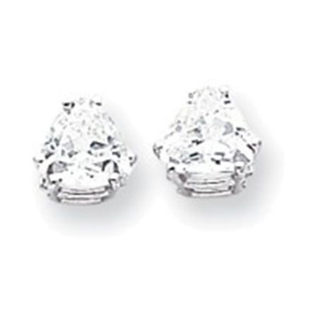 14k White Gold 7mm Trillion Earring Mountings 14k White Gold 7mm Trillion Earring Mountings