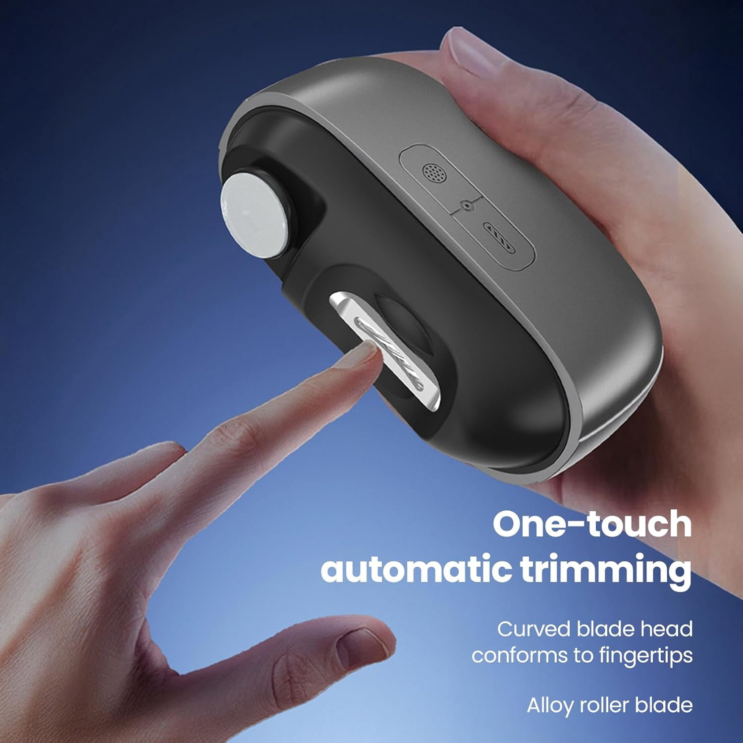 Aorsher 3-in-1 Electric Nail Clipper with LED Light, 2-Speed Automatic Nail Trimmer for Seniors & Adults, Safe & Portable, USB Rechargeable, Dark Grey