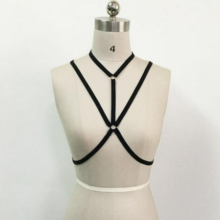 

Brand Clearance! Charming Women s Harness Bralette Elastic Cage Bra Strappy Hollow Out Bra Bustiers Crop Tops