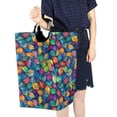 thumbnail image 4 of Yayeee Freestanding Laundry Hamper with Handle Collapsible Large Storage Basket for Clothes, Vibrant Art Leaves Pattern, 4 of 7