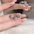 thumbnail image 4 of Dsscvnef Thorn Heart Ring Opal Peach Jewelry High End Adjustable Open Heart Design Female Statement, 4 of 8