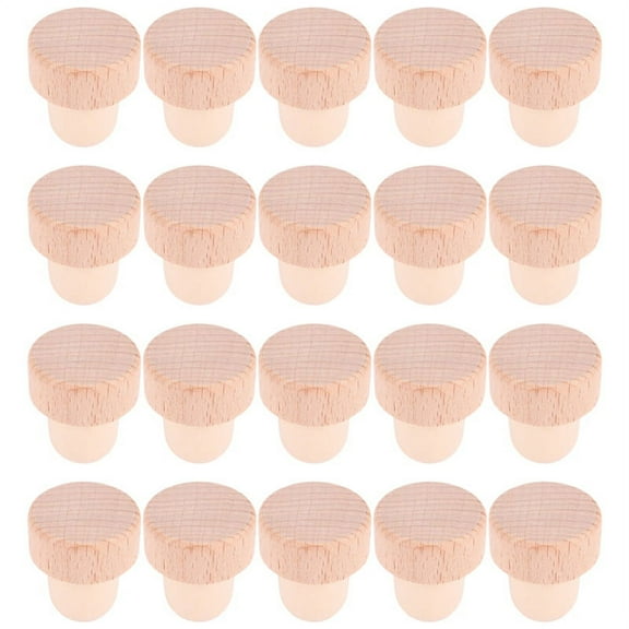 20 Pieces T Shape Wine Corks Tasting Corks T shape Wine Corks with Beech Top Wooden Wine Bottle Stopper Stoppers Bottle