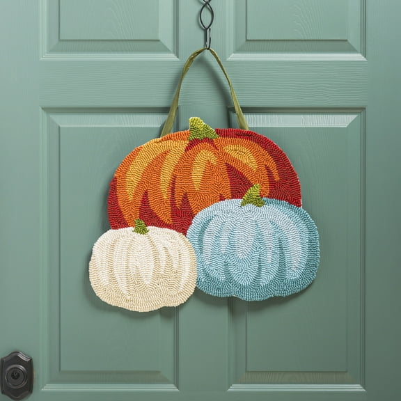 Pumpkin Trio Hooked Door Décor