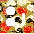 thumbnail image 6 of Metal Light Switch Plate Cover Japanese Cloud Pattern Green Wallpaper WAL020, 6 of 15