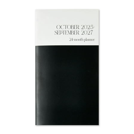 Pen+Gear 24-Month Monthly Pocket Planner, 3.75" x 6.75", Black and White, October 2025-September 2027