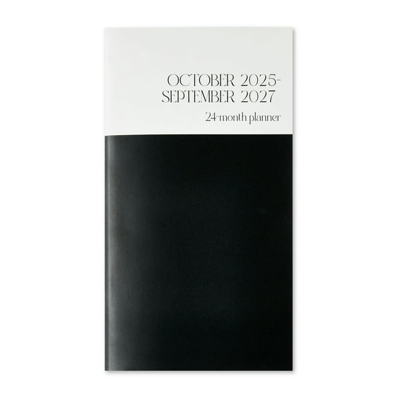 Pen+Gear 24-Month Monthly Pocket Planner, 3.75" x 6.75", Black and White, October 2025-September 2027