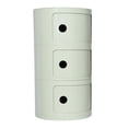 thumbnail image 6 of Dwellnix Modern Round Storage Cabinet, 3-Tier ABS Drawer Organizer with Sliding Doors, Holds Up to 88 lbs, Ideal for Books, Snacks, and Decor, 6 of 6