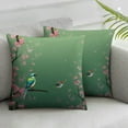 thumbnail image 2 of Nawypu  Cherry Blossoms Throw Pillow Covers Bird Spring Blooming Flowers Sakura Green Background Square Pillowcases for Home Decor Sofa Car Bedroom Pillow case, 2 of 6