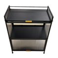 thumbnail image 3 of Étagère de Rangement Multifonctionnelle à 3 Niveaux, Armoire de Rangement de 60cm de Largeur avec Portes Rabattables (Noir), 3 of 4