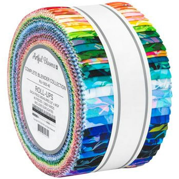 Jelly Roll - Artful Blooms Complete Blender Collection Studio RK Robert Kaufman 2.5" Strips Roll-Ups Bundle Quilter's Cotton Fabric Precuts (RU-1302-40) M523.47