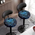 thumbnail image 3 of FUIALDOLG Easy to Clean Bar Stool Seat Covers, Blue Starry Dolphin Floral Polyester Soft Kitchen Chair Cover for Coffee Shop Home, 3 of 6