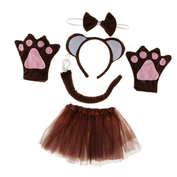 5 Piezas Colección de Disfraces Cumpleaños de para Mujer Chica Animales Día de Macarena Monkey Fancy Dress Sets