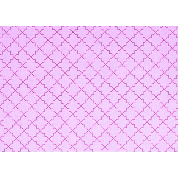 Ahgly Company Indoor Rectangle Trellis Purple Contemporary Area Rugs, 2' x 4'
