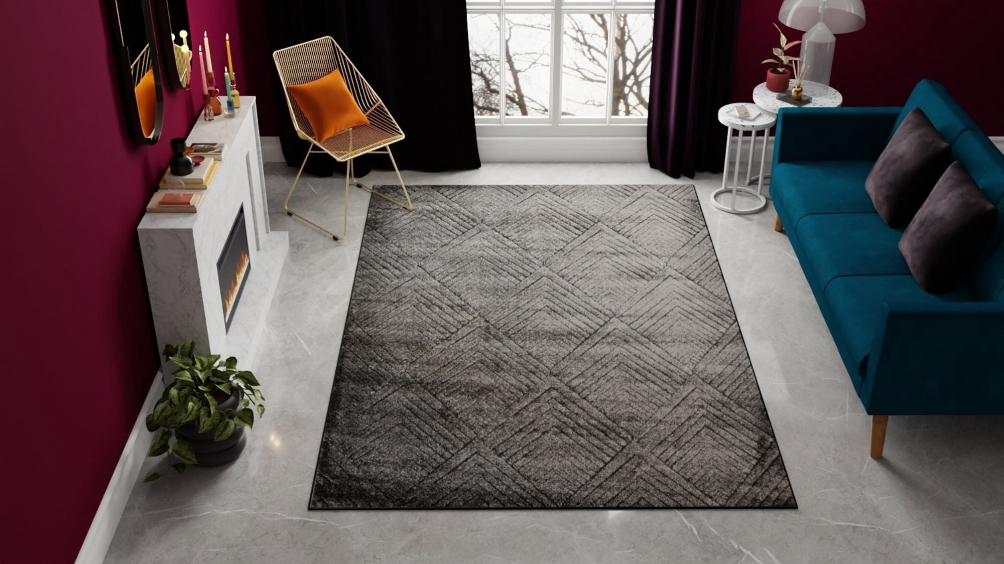 Rugs America Chanai CN30D Contemporary Geometric 5'0" X 7'0" Area Rug