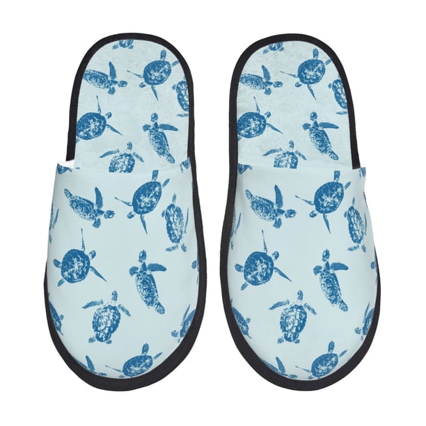 Fotbe Turtle Pantuflas Peludas para Mujer con Estampado, Zapatillas de Peluche, Zapatos de Invierno para Casa, Uso Interior y Exterior-Medium