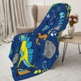 thumbnail image 3 of Disketp Dinosaur In Space Cozy Flannel Fleece Throw Blanket: Has a velvety texture for All Seasons - Perfect for Women, Men, & Kids"60"x50", 3 of 6