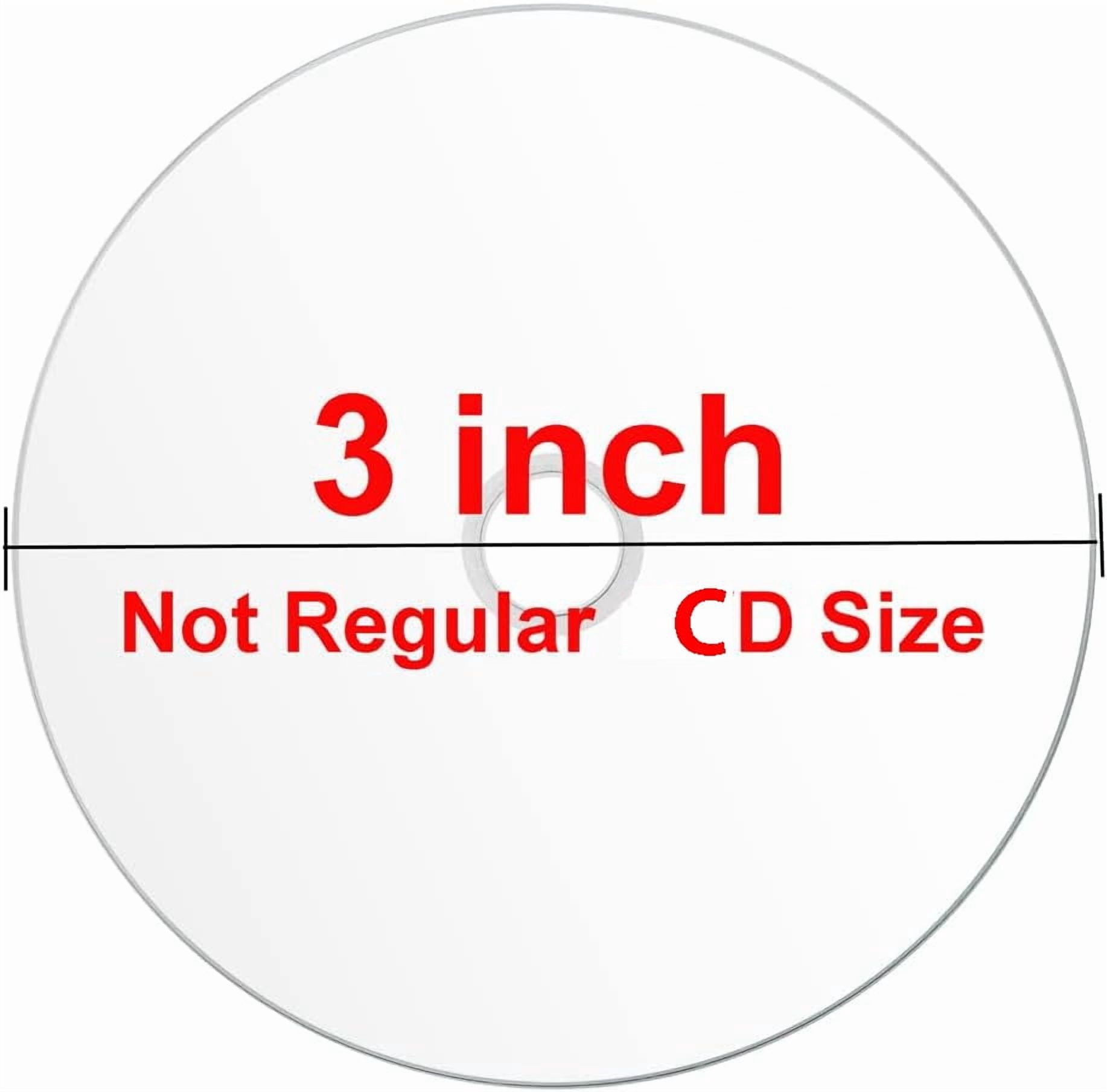 50 Pack Smartbuy Mini CD-R 3-inch 24X 210MB 24Min White Inkjet Hub Printable Blank Media Recordable Disc