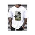 thumbnail image 1 of Camiseta de dormir para hombre con estampado de coco y letras, hombros caídos, corte regular, informal, suave y cómoda, manga corta, cuello redondo, para uso diario, ropa de dormir para hombre, tops d, 1 of 7